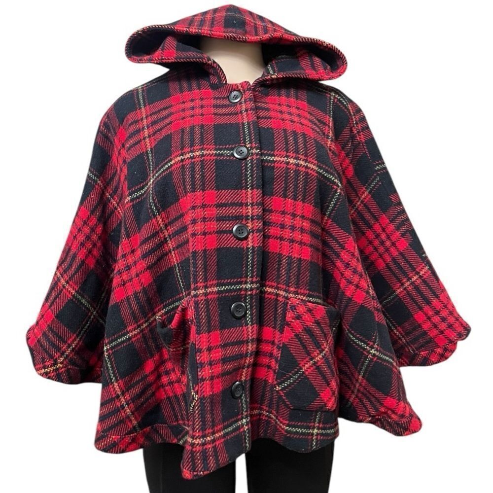 Pendleton virgin wool plaid cape